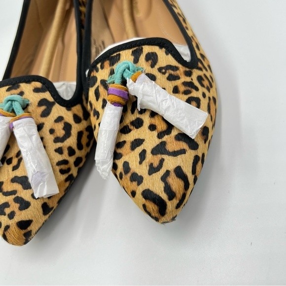 6W 6 WIDE Hush Puppies Women's Sadie Leather Leopard Slip On Loafers Shoes Flats - Picture 6 of 15